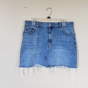 Topshop Women's Denim Mini Skirt Size 12
